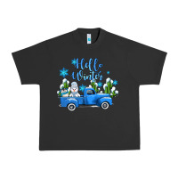 Pigment Black hello winter with sniwman and  truck Urban Heavy Tee - AdoDesignShop