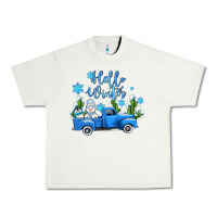 Pistachio hello winter with sniwman and  truck Urban Heavy Tee - AdoDesignShop