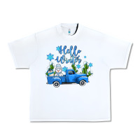 White hello winter with sniwman and  truck Urban Heavy Tee - AdoDesignShop