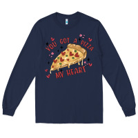 Navy you got a pizza my heart Long Sleeve Tee - MaliasSmallBusiness