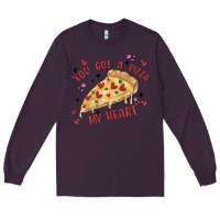 Plum you got a pizza my heart Long Sleeve Tee - MaliasSmallBusiness