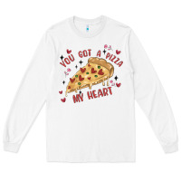 White you got a pizza my heart Long Sleeve Tee - MaliasSmallBusiness
