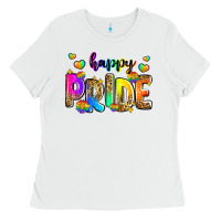 White happy pride Ladies Tee - Zillion Design Studio