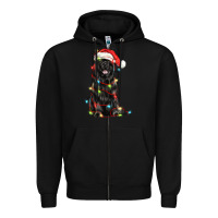 Black christmas newfoundland dog Zipper Hoodie - LillyAllenDesigns