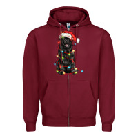 Burgundy christmas newfoundland dog Zipper Hoodie - LillyAllenDesigns