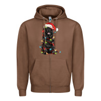 Chestnut christmas newfoundland dog Zipper Hoodie - LillyAllenDesigns