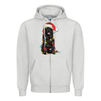 Dove Grey christmas newfoundland dog Zipper Hoodie - LillyAllenDesigns