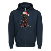 Navy christmas newfoundland dog Zipper Hoodie - LillyAllenDesigns