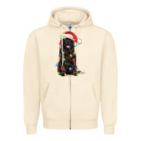 Sandshell christmas newfoundland dog Zipper Hoodie - LillyAllenDesigns