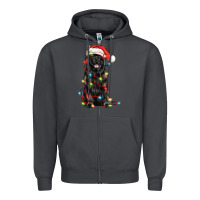 Smoke christmas newfoundland dog Zipper Hoodie - LillyAllenDesigns