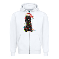 White christmas newfoundland dog Zipper Hoodie - LillyAllenDesigns