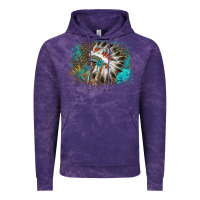 Cloud Purple indian headress sunflower leopard Vintage Hoodie - AdoDesignShop