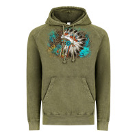 Vintage Olive indian headress sunflower leopard Vintage Hoodie - AdoDesignShop