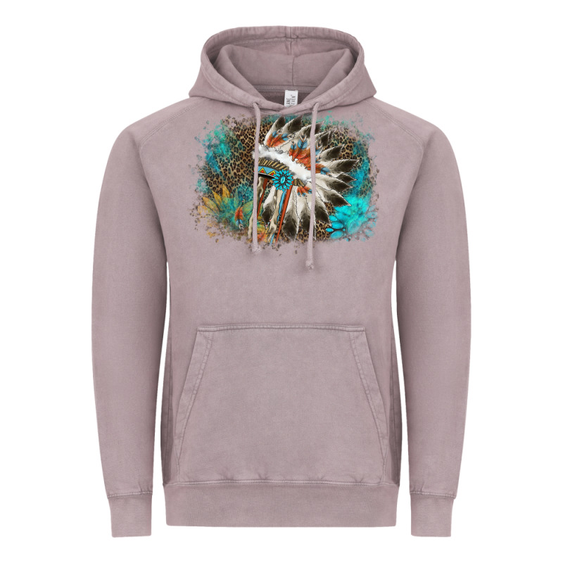 Indian Headress Sunflower Leopard Vintage Hoodie by AdoDesignShop | Teevron