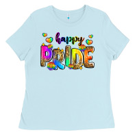 Baby Blue happy pride Ladies Tee - Zillion Design Studio