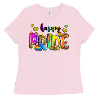 Bubblegum Pink happy pride Ladies Tee - Zillion Design Studio