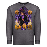 Charcoal Heather Bad Witch Black Woman Premium Sweatshirt - texasbilliewilder