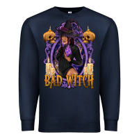 Navy Bad Witch Black Woman Premium Sweatshirt - texasbilliewilder