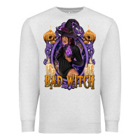 Oatmeal Heather Bad Witch Black Woman Premium Sweatshirt - texasbilliewilder