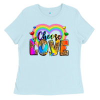 Baby Blue Choose love Ladies Tee - Zillion Design Studio