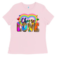 Bubblegum Pink Choose love Ladies Tee - Zillion Design Studio