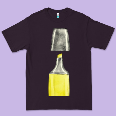 Yellow Highlighter Pen Fa Element Premium Tee Designed By Fadigitalartstudio