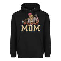 Black Baseball Mom Heavyweight Hoodie - NancyCooperArtShop