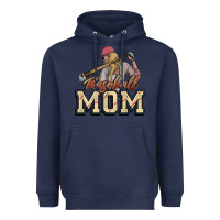 Navy Baseball Mom Heavyweight Hoodie - NancyCooperArtShop
