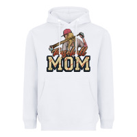 White Baseball Mom Heavyweight Hoodie - NancyCooperArtShop