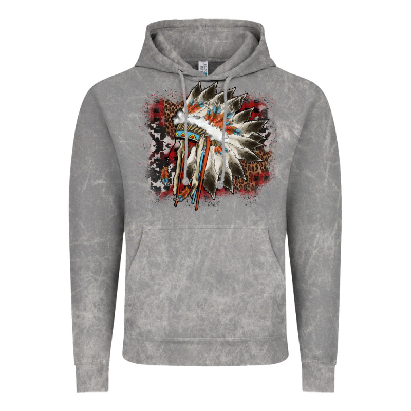 İndian Headress Cowhide Vintage Hoodie by AdoDesignShop | Teevron