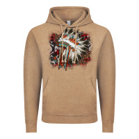 Vintage Coffee İndian Headress Cowhide Vintage Hoodie - AdoDesignShop