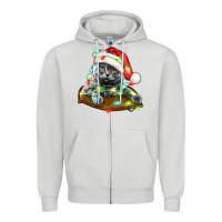Dove Grey christmas scottish fold cat Zipper Hoodie - LillyAllenDesigns