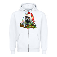 White christmas scottish fold cat Zipper Hoodie - LillyAllenDesigns