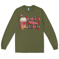 Army Green v is for valentine venti coffee cup Long Sleeve Tee - MaliasSmallBusiness