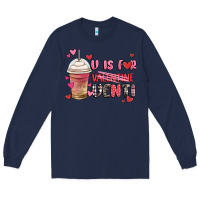 Navy v is for valentine venti coffee cup Long Sleeve Tee - MaliasSmallBusiness