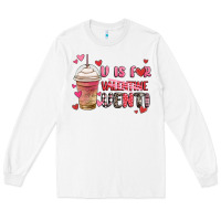 White v is for valentine venti coffee cup Long Sleeve Tee - MaliasSmallBusiness