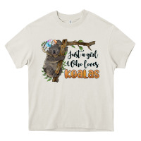 Cream just a girl who loves koalas Heavy Core Tee - BarkalooDesign
