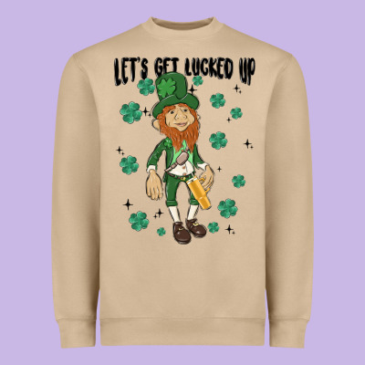 Let's Get Lucked Up Heavyweight Sweatshirt Designed By Maliassmallbusiness
