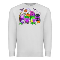 Dove Grey Halloween Coffee Cups Premium Sweatshirt - texasbilliewilder