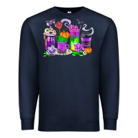 Navy Halloween Coffee Cups Premium Sweatshirt - texasbilliewilder