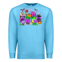 Ocean Blue Halloween Coffee Cups Premium Sweatshirt - texasbilliewilder