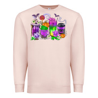 Pale Pink Halloween Coffee Cups Premium Sweatshirt - texasbilliewilder
