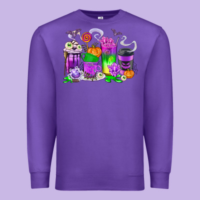 Halloween Coffee Cups Premium Sweatshirt Designed By Texasbilliewilder