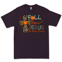 Plum fall for jesus he never leaves Premium Tee - CowhideDigitalArt