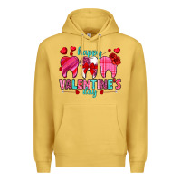 Antique Gold Happy Valentine's Day with teeth Valentine's Day Premium Hoodie - HowdyJamesFarm