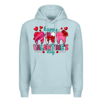 Blue Mist Happy Valentine's Day with teeth Valentine's Day Premium Hoodie - HowdyJamesFarm