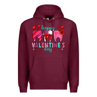 Burgundy Happy Valentine's Day with teeth Valentine's Day Premium Hoodie - HowdyJamesFarm