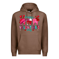 Chestnut Happy Valentine's Day with teeth Valentine's Day Premium Hoodie - HowdyJamesFarm