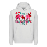 Dove Grey Happy Valentine's Day with teeth Valentine's Day Premium Hoodie - HowdyJamesFarm