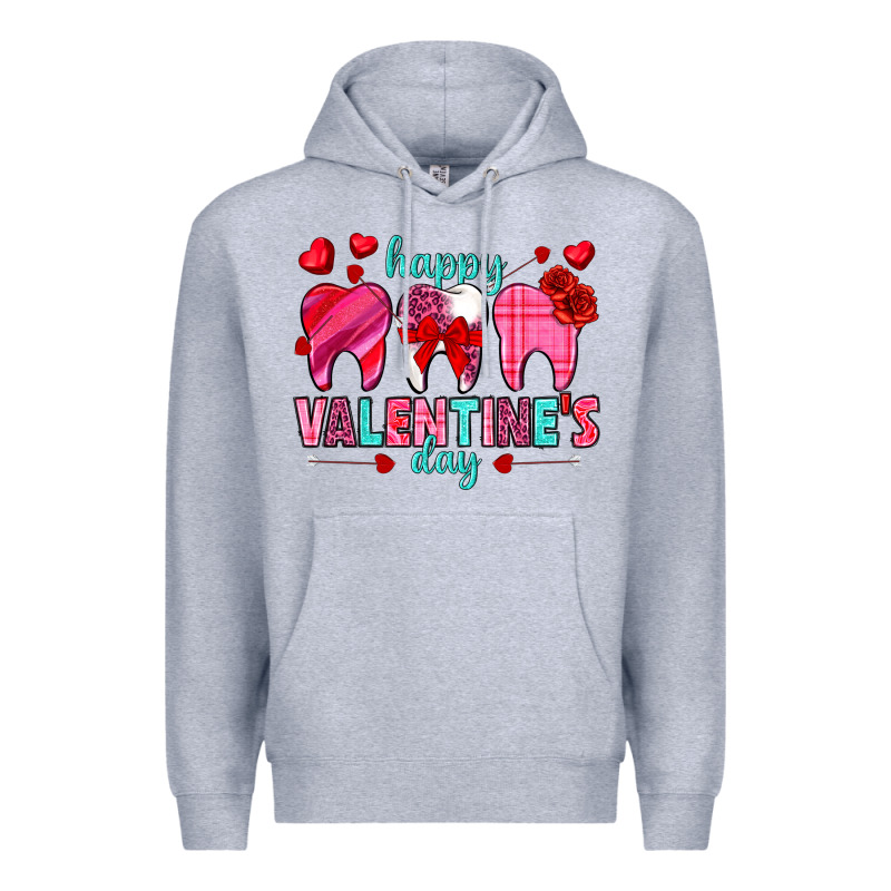 Happy Valentine's Day With Teeth Valentine's Day Premium Hoodie by HowdyJamesFarm | Teevron
